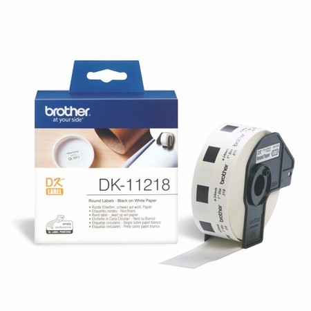 Papierové štítky Brother DK11218 okrúhle, průměr 24 mm, 1000 ks