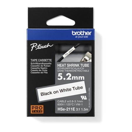 Zmršťovacia bužírka Brother HSE-211E biela, 5,2 mm