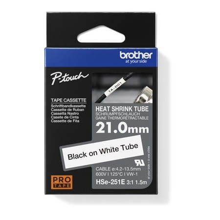 Zmršťovacia bužírka Brother HSE-251E biela, 21,0 mm