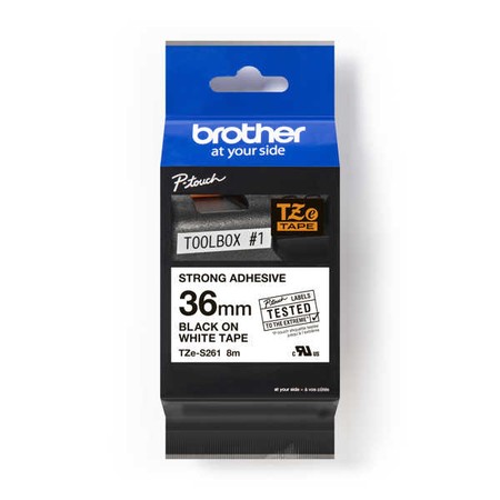 Páska Brother TZE-S261 biela/čierny tlač, 36 mm, silné lepidlo