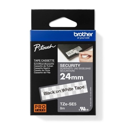Páska Brother TZE-SE5 biela/čierna, 24 mm, bezpečnostná