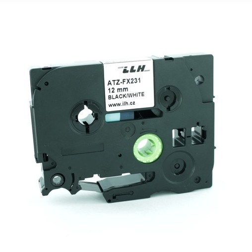 Páska ATZ-FX231 biela/čierny tlač, 12 mm, flexibilná
