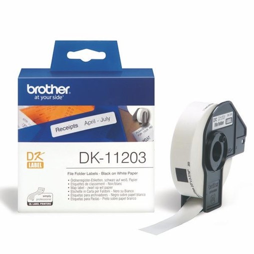 Papierové štítky Brother DK11203, 17x87 mm, 300 ks