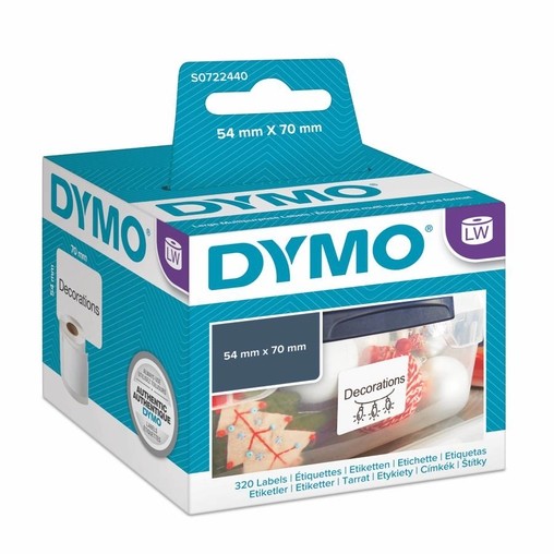 Papierové štítky Dymo S0722440, 70x54 mm, 320 ks