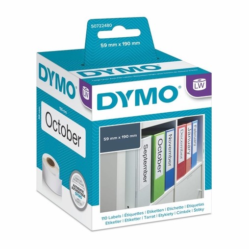 Papierové štítky Dymo S0722480, 190x59 mm, 110 ks