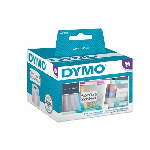 Papierové štítky Dymo S0722540, 57x32 mm, znížená priľnavosť, 1000 ks