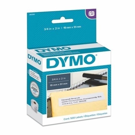 Papierové štítky Dymo S0722550, 19x51 mm, znížená priľnavosť, 500 ks