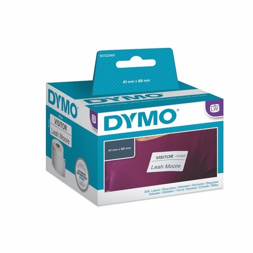 Papierové štítky Dymo S0722560, 89x41 mm, znížená priľnavosť, 300 ks