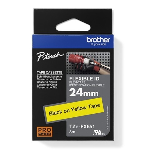 Páska Brother TZE-FX651 žltá/čierny tlač, 24 mm, flexibilná